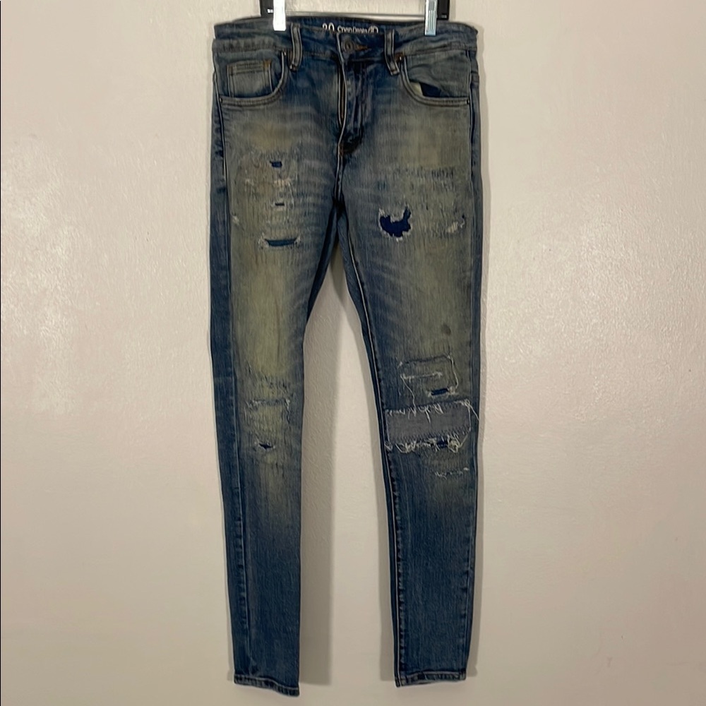 Men's Blue Distressed Jeans